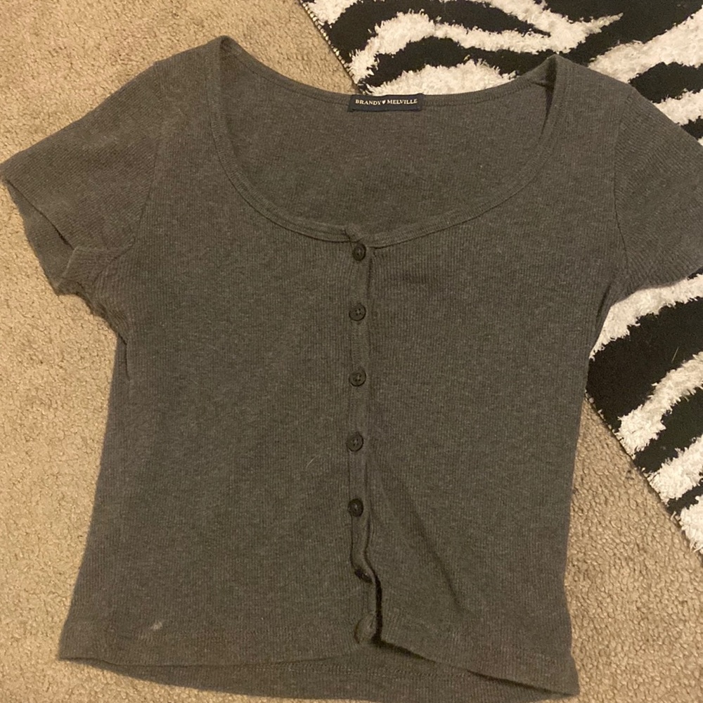 brandy melville button down short sleeve top